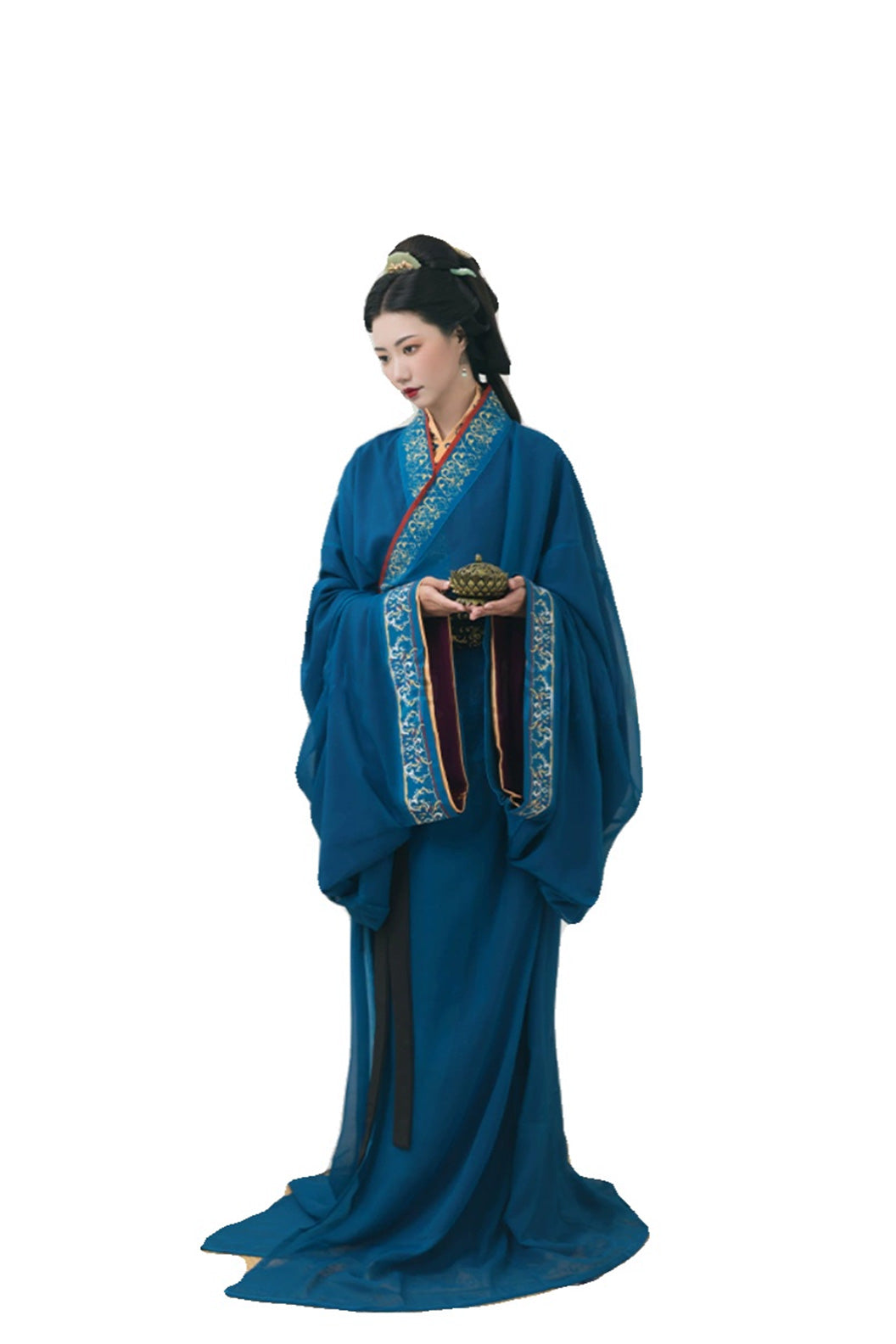 Warring states robe  straight hem robe - zhilan 芷兰