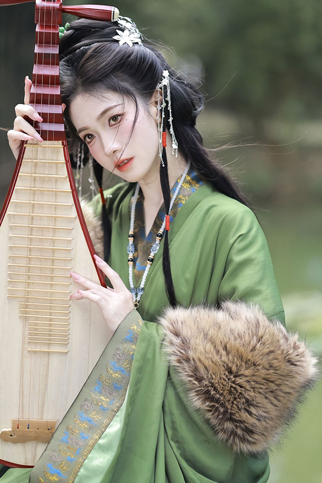 Warring states robe straight hem wide sleeved robe with cross collar - shunagyexing 霜野行