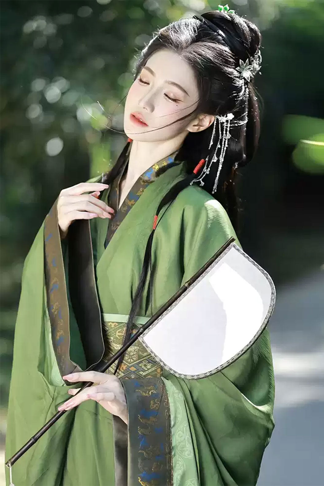 Warring states robe straight hem wide sleeved robe with cross collar - shunagyexing 霜野行