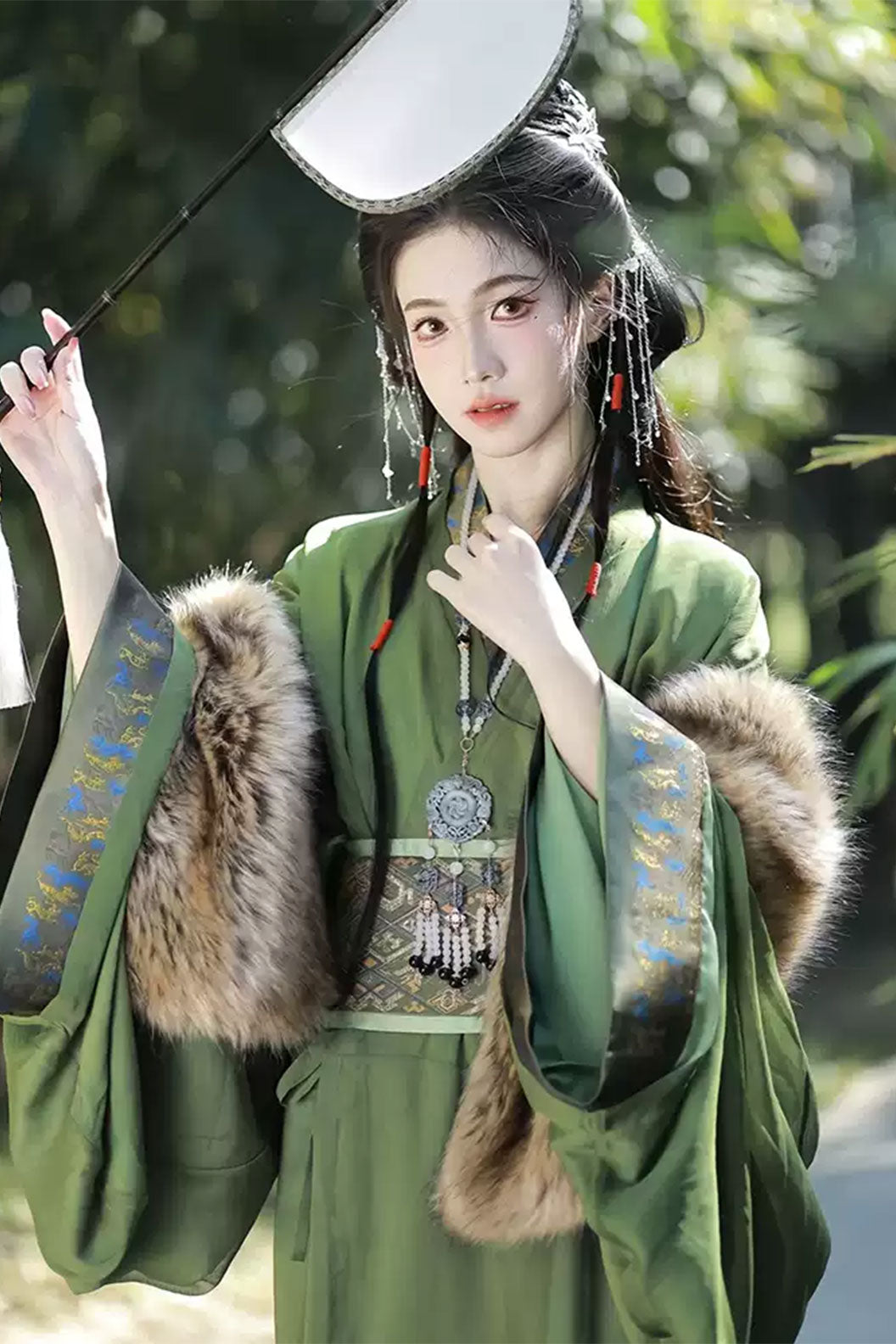 Warring states robe straight hem wide sleeved robe with cross collar - shunagyexing 霜野行