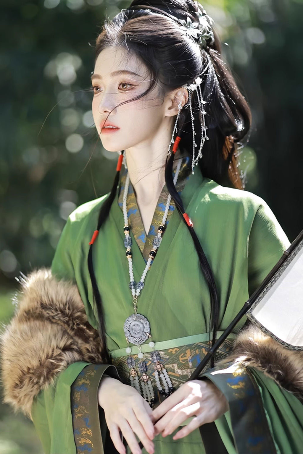 Warring states robe straight hem wide sleeved robe with cross collar - shunagyexing 霜野行
