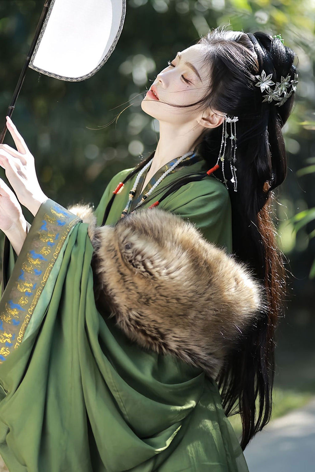 Warring states robe straight hem wide sleeved robe with cross collar - shunagyexing 霜野行