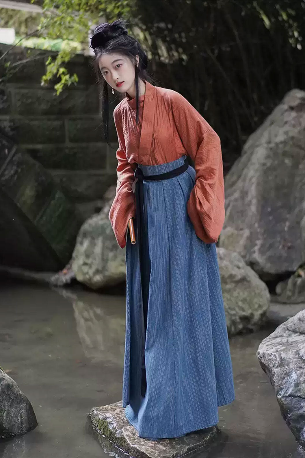 Wei Jin dynasty hanfu beyond mountains modernized cotton unisex ruqun shirt - xishanwai 西山外