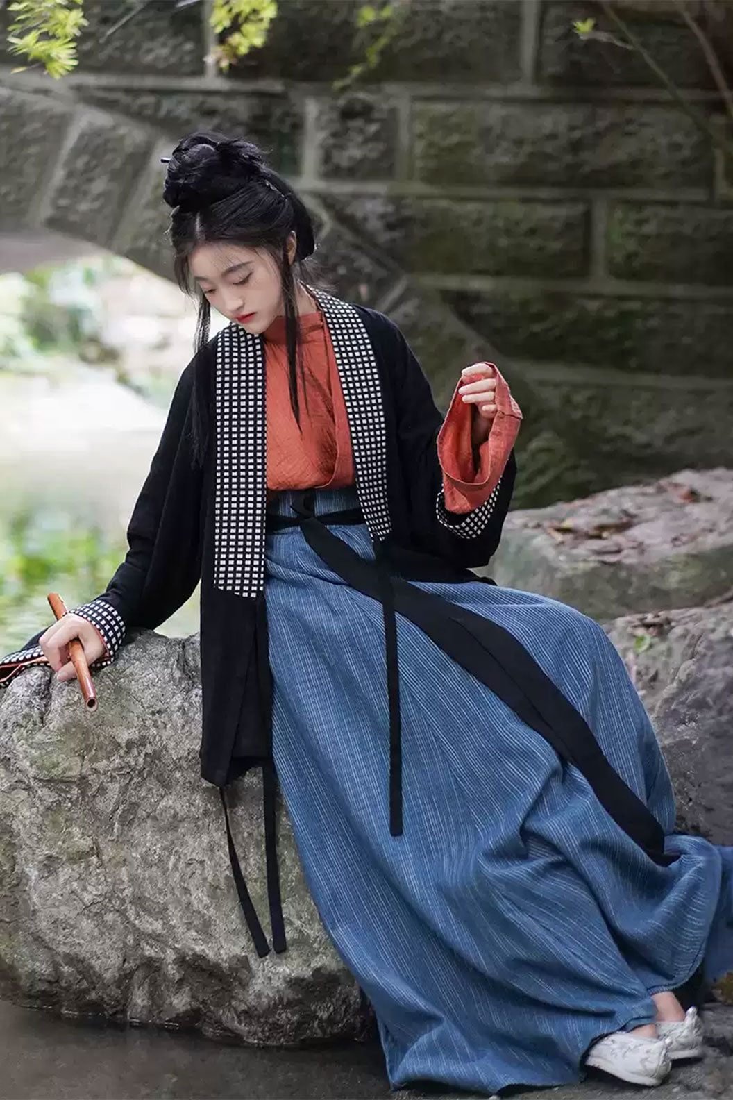 Wei Jin dynasty hanfu beyond mountains modernized cotton unisex ruqun shirt - xishanwai 西山外
