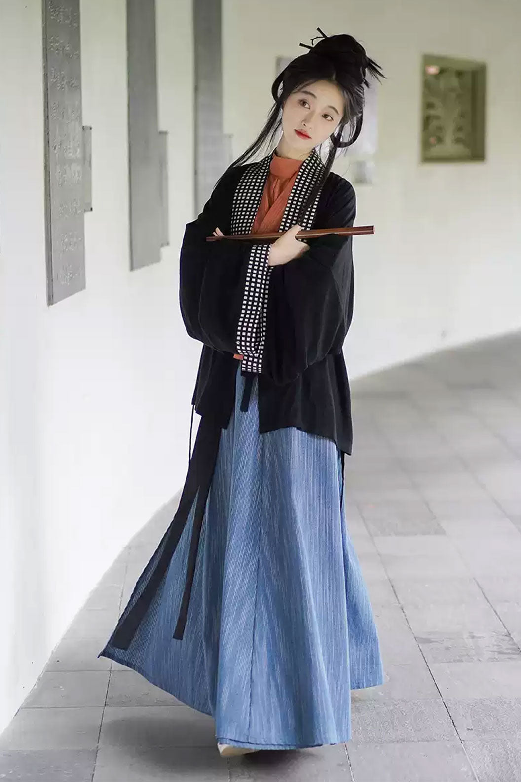 Wei Jin dynasty hanfu beyond mountains modernized cotton unisex ruqun shirt - xishanwai 西山外