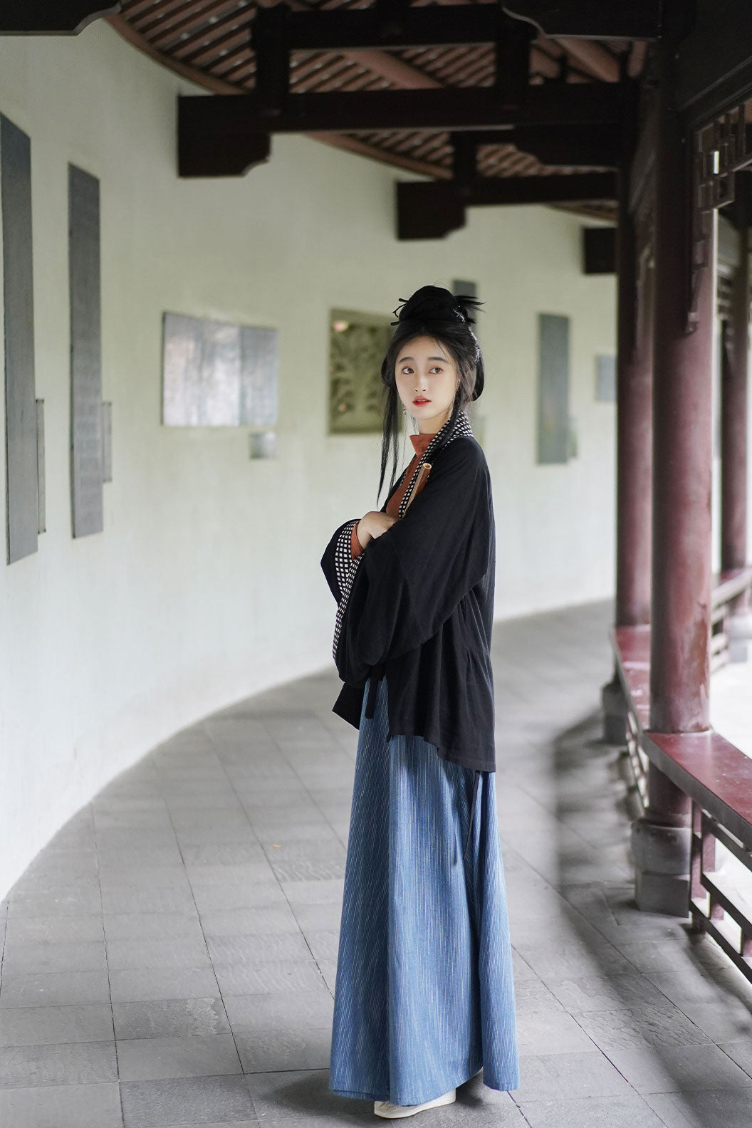 Wei Jin dynasty hanfu beyond mountains modernized cotton unisex ruqun shirt - xishanwai 西山外