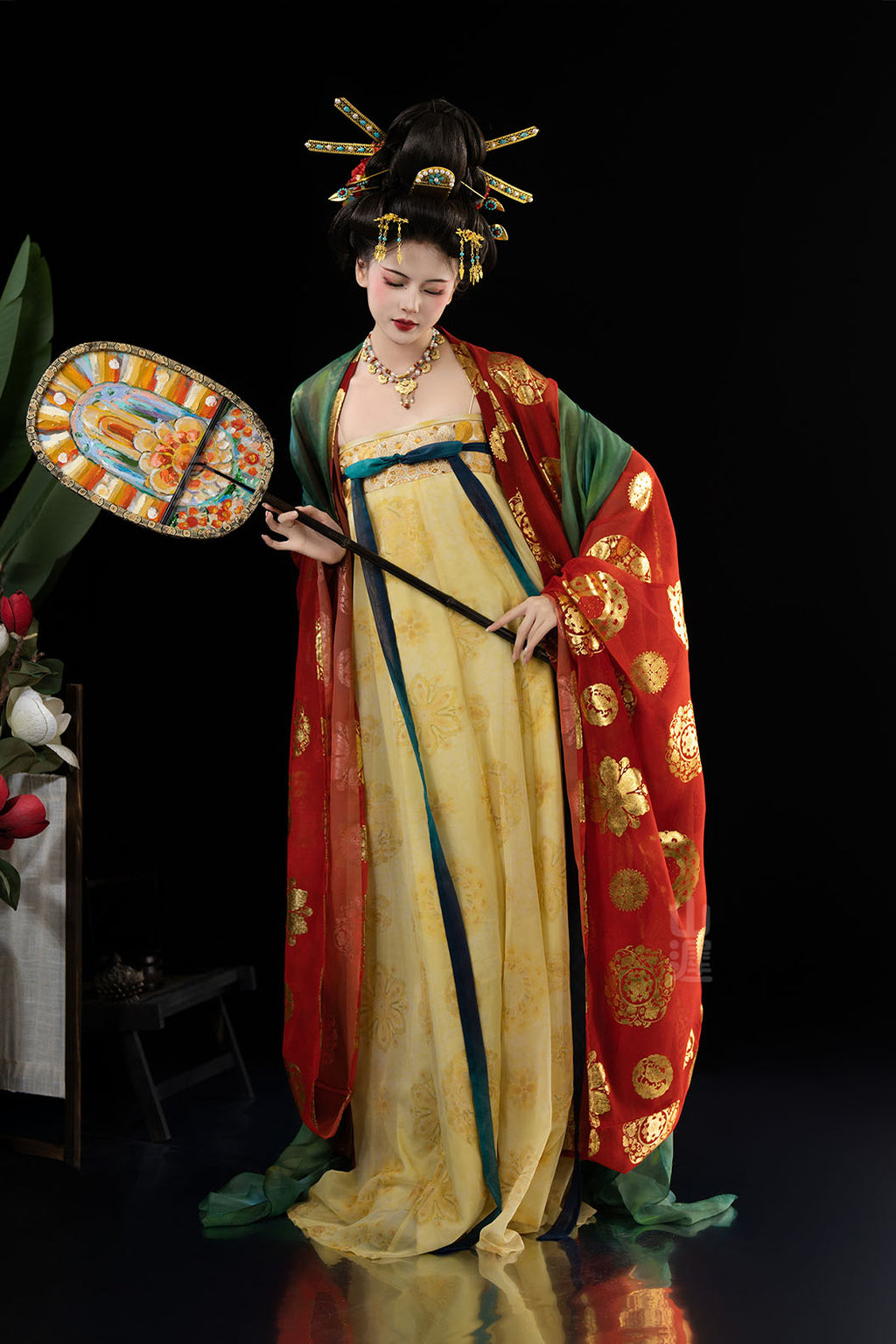 Tang dynasty hanfu Ruqun with wide-sleeved robe hanfu dress for spring - huarong 花容