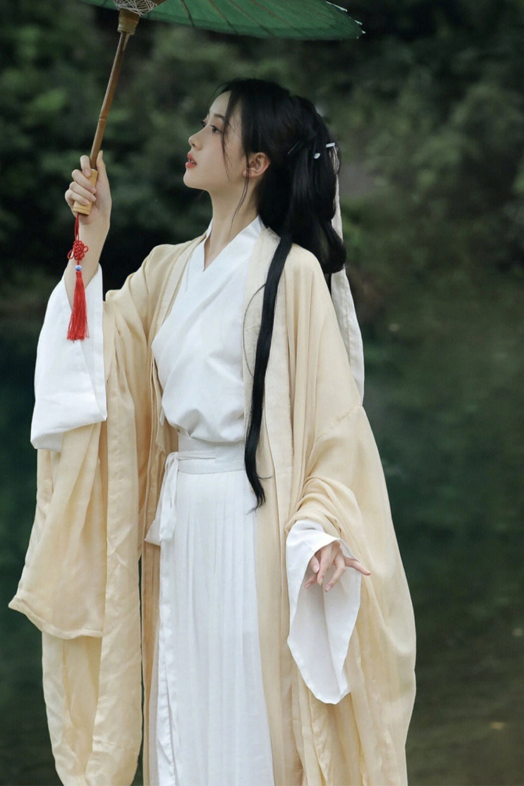 Wei Jin Dynasty Yellow Hanfu Dress Flowing Fairy Skirt - lixue 梨雪