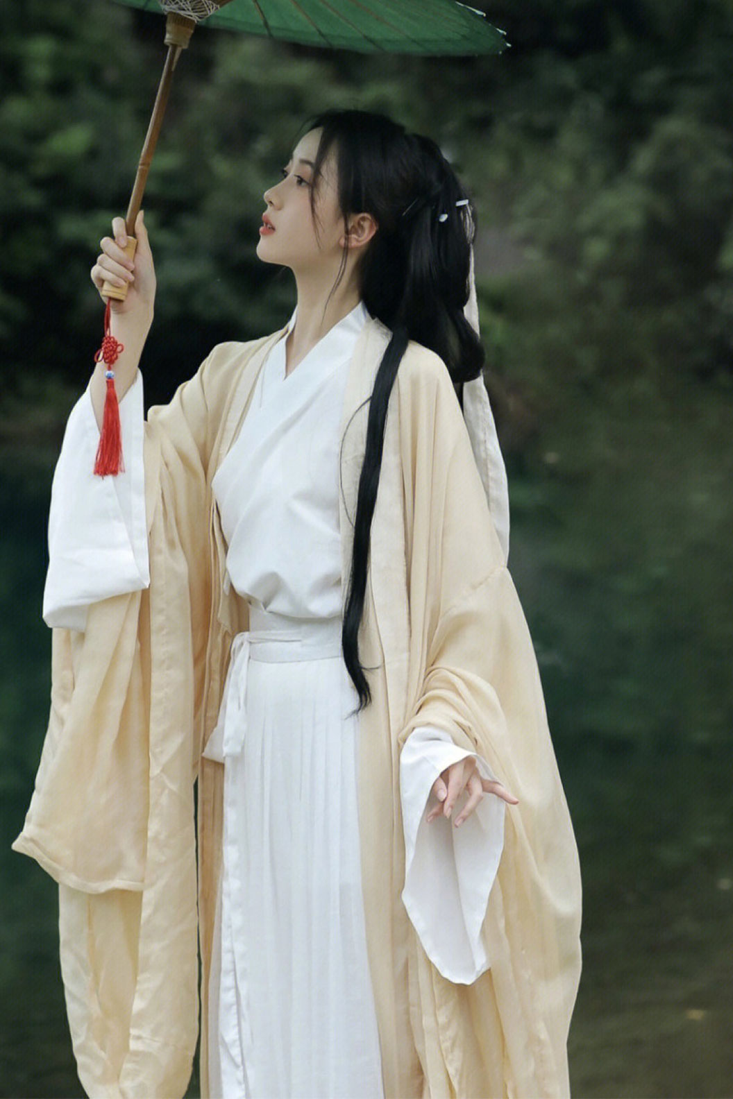 Wei Jin Dynasty Yellow Hanfu Dress Flowing Fairy Skirt - lixue 梨雪