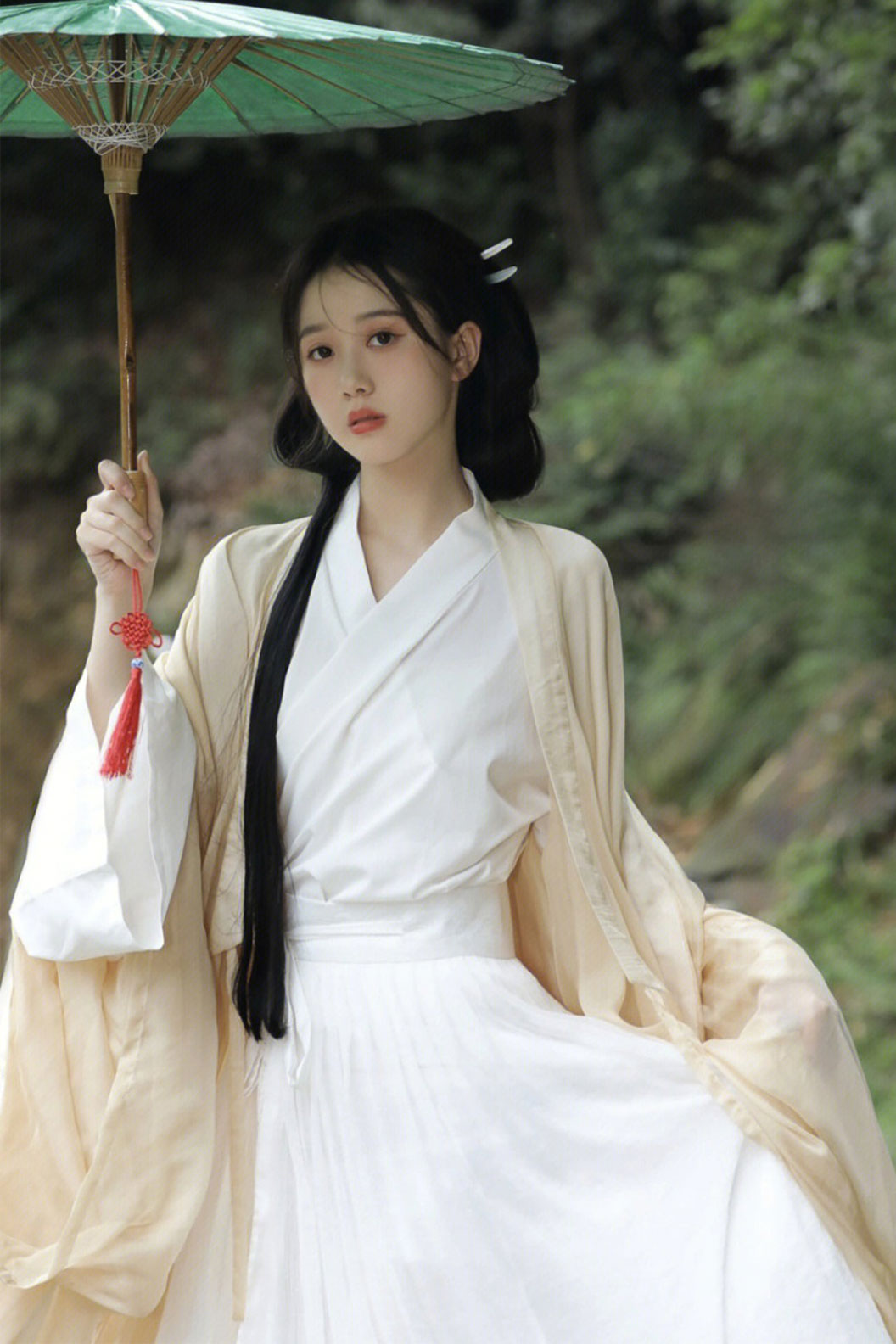 Wei Jin Dynasty Yellow Hanfu Dress Flowing Fairy Skirt - lixue 梨雪