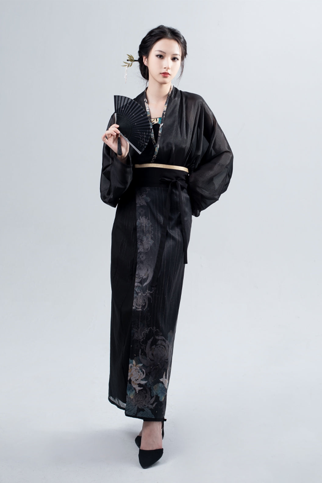 Women’s Improved Hanfu Dress Fashion Modern Black Hanfu Dress Suit - moyingxiang 墨隐香